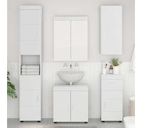 Nqyjm Lot de 5 meubles de salle de bain blancs 60 x 34 x 63 cm composé d'un meuble sous lavabo, d'une armoire à miroir, d'une armoire suspendue, d'une armoire haute