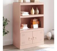 Nqyjm Meuble de Rangement avec 2 Compartiments avec 2 Portes Buffet Rose 67x39x107 cm Acier Armoire Latérale Placard de Salle à Manger pour Cuisine, Salon, Chambre