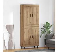 Nqyjm Meuble de Rangement avec 2 Portes en Bois Haut Armoire Lot de 2 Chêne Artisanal Bois Aggloméré et Verre Buffet de Cuisine, Placard Latérale de Cuisine pour Salon Model 3