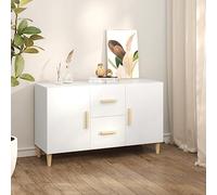 Nqyjm Meuble de Rangement avec 2 Portes et Tiroirs Buffet Blanc 100x36x60 cm Bois d'ingénierie Armoire Latérale Placard de Salle à Manger pour Cuisine, Salon, Chambre Model 1