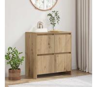 Nqyjm Meuble de Rangement avec 4 Portes Buffet Chêne Artisanal 70 x 41 x 75 cm Bois d'ingénierie Armoire Latérale Placard de Salle à Manger pour Cuisine, Salon, Chambre