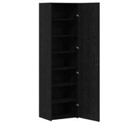 Nqyjm Meuble de Rangement avec Compartiments et Porte Haut Armoire Lot de 2 Chêne Noir 50 x 42.5 x 185 cm Buffet de Cuisine, Placard Latérale de Salle à Manger pour Salon, Chambre