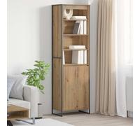 Nqyjm Meuble de Rangement avec Étagères et Porte Armoires Hautes Lot de 2 Chêne Artisan 60 x 36 x 300 cm Buffet de Cuisine, Placard Latérale de Salle à Manger pour Salon, Chambre