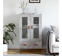 Nqyjm Meuble de Rangement avec Tiroir et Portes Buffet Haut Gris béton 69.5x31x115 cm Bois d'ingénierie Armoire Latérale Placard de Salle à Manger pour Cuisine, Salon, Chambre Model 7