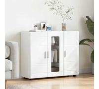 Nqyjm Meuble de Rangement avec Tiroirs et Portes Armoire en Bois Blanc 88.5 x 30.5 x 73 cm Bois d'ingénierie Buffet de Cuisine, Placard Latérale de Salle à Manger pour Salon Model 2