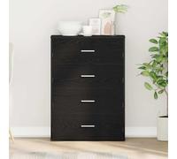 Nqyjm Meuble de Rangement Buffet avec Tiroir Chêne Noir 60 x 31 x 84 cm Bois d'ingénierie Armoire Latérale Placard de Salle à Manger pour Cuisine, Salon, Chambre