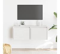 Nqyjm Meuble de Rangement Suspendue avec Compartiments Armoires Murales Lot de 2 Blanc 45x30x35 cm Bois de pin Massif, Placard Flottante, Muraux Armoire pour Cuisine, Salle de Bain, Salon