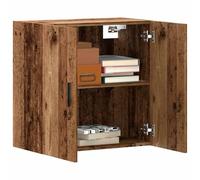 Nqyjm Meuble de Rangement Suspendue avec Étagères et 2 Portes Armoire Murale Vieux Bois 60x31x60 cm Bois d'ingénierie, Muraux Placard Flottante pour Cuisine, Salle de Bain, Salon