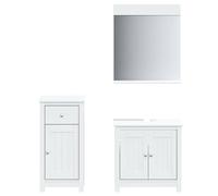 Nqyjm Meubles de Salle de Bain 3 pièce Berg Blanc Bois de pin Massif L32