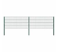 Nqyjm Panneaux de Clôture Décorative Panneau de Clôture avec Poteaux en Fer 349 x 80 cm Vert, Barrière pour Animaux pour Extérieur, Cour, Terrasse, Jardin