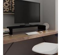 Nqyjm Support TV / élévateur en verre noir 90 x 30 x 13 cm Support TV avec étagères, meubles de salon, design moderne, pour salon, salle à manger, chambre à coucher