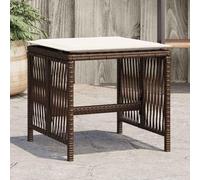 Nqyjm Tabourets de Jardin et Coussins Lot de 4 Marron résine tressée | Pouf Extérieur, Repose-Pied pour Salon de Jardin, Porche, Terrasse, Balcon