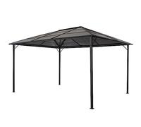 Nqyjm Tente de Réception de Jardin Extérieur Tonnelle avec Toit Aluminium 4x3x2,6 m Noir, Pavillon Chapiteau pour Mariage, Fêtes, Camping, événements Commerciaux