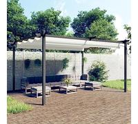 Nqyjm Tente de Réception de Jardin Extérieur Tonnelle de Jardin avec Toit Rétractable 4x3 m Crème, Pavillon Chapiteau pour Mariage, Fêtes, Camping, événements Commerciaux