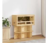 Nqyjm Terrarium marron 80 x 40 x 40 cm OSB pour différents reptiles et rongeurs