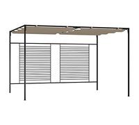 Nqyjm Tonnelle de Jardin Extérieur Belvédère avec Auvent Rétractable 3x4x2,3 m Taupe 180 g/m², Pavillon Chapiteau Tente de Réception pour Mariage, Fêtes, Camping, événements Commerciaux