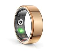 NQYZZFA Bague Connectée, Moniteur De Santé, Moniteur De Fréquence Cardiaque, Moniteur D'activité, Compteur De Pas, Étanche IP68, Compatible avec iOS Et Android,d'or,Size 9