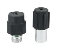 NR-2Pcs AC Charging Port Service Hi/Low Ball Valves With Black Caps For GM Ford
