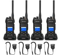 Nr630S Talkie Walkie Longue Portée,Ip67 Étanche Talkie Walkie,Réduction Du Bruit Ai Améliorée,2800Mah Appel Groupe,Haut Parleur Talkie-Walkie Avec Microphone Pour Atelier (Noir,4 Pièces)