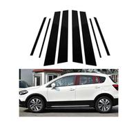 NRAAUEPO Garniture Pilier Fenêtre Porte Voiture pour S&uzuki SX4 S-Cross 2014-2021 Autocollants Noirs pour Garniture de Montant de fenêtre portière Voiture