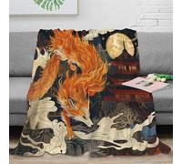 NRAOPEVVD Imprimée 3D Fox Couverture en Peluche Peluche Couvre Microfibre Douce Et Chaude Couvertures Couverture De Canapé pour Canapé Et Lit 40x50inch(100x130cm)