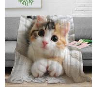 NRAOPEVVD Imprimée 3D Le Chat Couverture en Peluche Couverture De Lit en Microfibre Douce Et Chaude Couvertures Couverture De Canapé Confortable Housse De Canapé, Camping, Voyage 60x80inch(150x200cm)