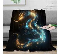 NRAOPEVVD Imprimée 3D Le Dragon Couverture en Peluche Peluche Couvre Microfibre Moelleuse, Douce Et Chaude Couverture De Canapé pour Canapé Et Lit 70x80inch(180x200cm)
