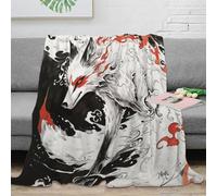 NRAOPEVVD Imprimée 3D Le Loup Couverture Douillette Couverture De Lit en Microfibre Douce Et Chaude Couvertures Couverture De Canapé pour Canapé Et Lit 80x90inch(200x230cm)