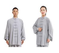NRBMZYEN Ensemble de costume de Kung Fu - Tenue décontractée pour sports de plein air - Tai Chi - Arts martiaux - Veste et pantalon, 1 couleur, Black_L