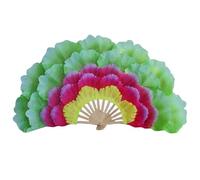 NRBMZYEN Éventail de danse en plumes de 92 cm double face avec pétales de pivoine - Grand éventail pliable pour danse, club, scène, décoration de fête (12, 1 ventilateur pour droitier)
