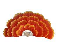 NRBMZYEN Grand éventail de danse en plumes de 92 cm - Double face - Pétales de pivoine - Grand éventail pliable pour danse, club, scène, décoration de fête (04, 1 ventilateur pour gauche)