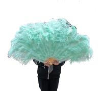 NRBMZYEN Lot de 100 éventails de danse en plumes d'autruche de 130 cm, éventail pliable, couleur beige foncé, accessoires de fête, spectacle (vert, 3, 100 cm, 1 pièce)