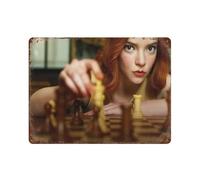 NRCKMIHRAE Poster de la série télévisée Queen's Gambit - Décoration murale moderne en métal - Affiche en métal - Décoration d'intérieur, bar, boutique, panneau vintage - 30 x 40 cm