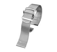 NRERDMT Accessoires de montre: boucle déployante, bracelet de montre en maille milanaise en acier inoxydable de 20 à 22mm, compatible avec les bracelets de la série IWC Portofino Family.(22mm)