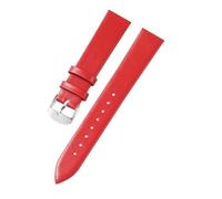 NRERDMT Accessoires de montre, bracelet de montre en cuir véritable jaune, motif crocodile, compatible avec DW Daniel Wellington(Red-Silver Buckle,12mm)