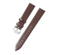 NRERDMT Accessoires de montre, bracelet de montre en cuir véritable jaune, motif crocodile, compatible avec DW Daniel Wellington(Brown-Silver Buckle,12mm)
