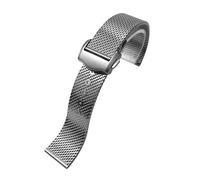 NRERDMT Bracelet chaîne en acier titane 20 mm compatible avec la montre Omega 007 Seamaster Diver 300, bracelet de remplacement en acier milanais