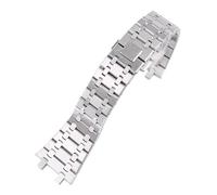 NRERDMT Bracelet de montre 21 mm 26 mm for hommes et femmes, entièrement en acier inoxydable, compatible avec les bracelets de montre AP Royal Oak 15400 26331 15500, boucle déployante(21mm)