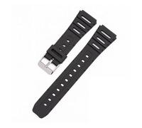 NRERDMT Bracelet de montre 22 mm compatible avec Casio CA-53W CA-61W FT-100W W-520U W-720G, bracelet de rechange souple en TPU FT100W(Black Silver,18mm)