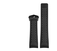 NRERDMT Bracelet de montre classique en caoutchouc de luxe compatible avec les bracelets TAG Heuer avec boucle déployante en acier inoxydable, 20 mm et 22 mm, noir et bleu(Black Black,22mm)