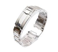 NRERDMT Bracelet de montre compatible avec Rolex SUBMARINER DAYTONA SUP GMT for homme, fermoir à tirette de réglage fin, bracelet de luxe en acier inoxydable, 20 mm, 21 mm(Bright silver,20mm)