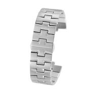 NRERDMT Bracelet de montre en acier inoxydable à ouverture convexe compatible avec les bracelets OVERSEAS for hommes, bracelet en métal argenté(24-7mm)