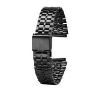 NRERDMT Bracelet de montre en acier inoxydable compatible avec Casio A158 A159 A168 A158W AQ-230 LA-680 B650 AEQ-110, bracelet de montre carré doré, bracelet en métal de 18 mm(Bblack)