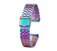 NRERDMT Bracelet de montre en acier inoxydable compatible avec Casio A158 A159 A168 A158W AQ-230 LA-680 B650 AEQ-110, bracelet de montre carré doré, bracelet en métal de 18 mm(B-Dazzle)