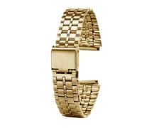 NRERDMT Bracelet de montre en acier inoxydable compatible avec Casio A158 A159 A168 A158W AQ-230 LA-680 B650 AEQ-110, bracelet de montre carré doré, bracelet en métal de 18 mm(B-gold)