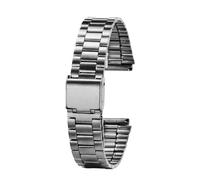 NRERDMT Bracelet de montre en acier inoxydable compatible avec Casio A158 A159 A168 A158W AQ-230 LA-680 B650 AEQ-110, bracelet de montre carré doré, bracelet en métal de 18 mm(A-silver)