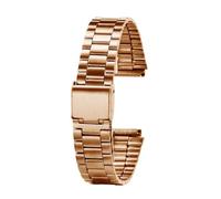 NRERDMT Bracelet de montre en acier inoxydable compatible avec Casio A158 A159 A168 A158W AQ-230 LA-680 B650 AEQ-110, bracelet de montre carré doré, bracelet en métal de 18 mm(A-rose gold)