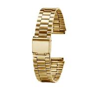 NRERDMT Bracelet de montre en acier inoxydable compatible avec Casio A158 A159 A168 A158W AQ-230 LA-680 B650 AEQ-110, bracelet de montre carré doré, bracelet en métal de 18 mm(A-gold)