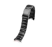 NRERDMT Bracelet de montre en acier inoxydable, interface arquée en acier raffiné, argent mat, noir, compatible avec la série CASIO Edifice ECB-900 5582, 22 mm(Svart)