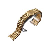 NRERDMT Bracelet de montre en acier inoxydable massif 19 mm/20 mm, compatible avec Titoni Cosmo 777/787, bracelet de montre en métal for homme(Gold,20mm)